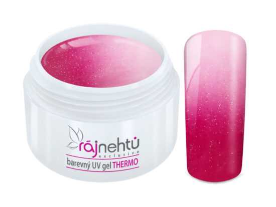 - Barevný UV gel THERMO - magenta/white metal - 5 ml