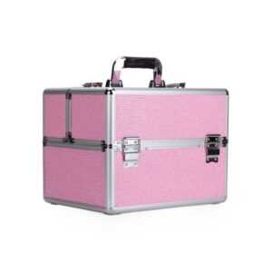 Kosmetický kufřík XL na 36W lampu - Růžový se zirkony Růžová