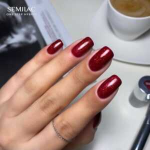 Semilac One Step gel lak S590 Glitter Red 5ml Červená